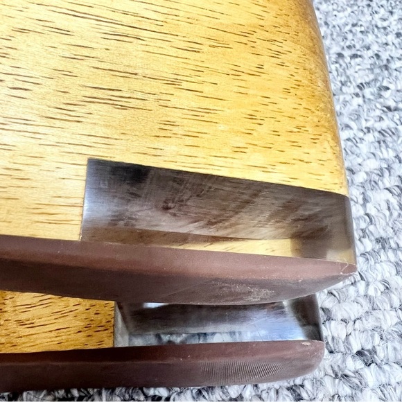 Bernardo Kate beige tan leather wooden platform clear heel ankle strap sandals 9 - Picture 11 of 14